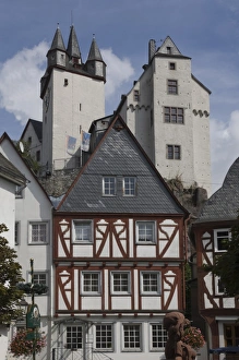 Rheinland Pfalz Prints: The Schloss and the medieval village of Diez on the River Lahn, Rhineland Palatinate