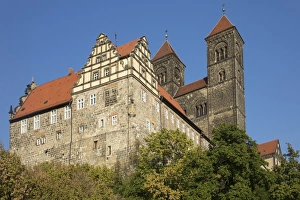 Typically German Prints: Schloss Quedlinburg, Harz, Saxony-Anhalt, Germany, Europe
