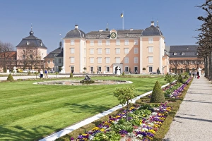Flower Bed Prints: Schloss Schwetzingen Palace, Baroque Garden, Schwetzingen, Baden-Wurttemberg, Germany