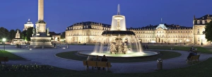 Stuttgart Prints: Schlossplatz Square and Neues Schloss Castle