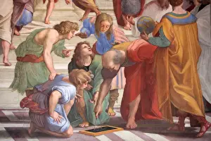 Cultures Prints: The School of Athens, fresco by the Italian painter Raphael painted between 1509 and 1510