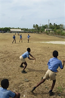 Uniform Prints: School boys playing cricket