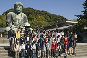 Tee Nager Prints: School children at The Big Buddha statue