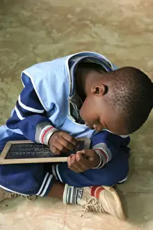 Senegal Prints: Schoolboy, St. Louis, Senegal, West Africa, Africa