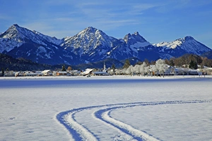 Winter Scene Prints: Schwangau and Tannheimer Alps, Allgau, Bavaria, Germany, Europe
