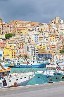 Blue Water Prints: Sciacca harbour, Sciacca, Agrigento district, Sicily, Italy, Mediterranean, Europe