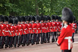 Protection Gallery: Scots Guards marching along The Mall, Trooping the Colour, London, England