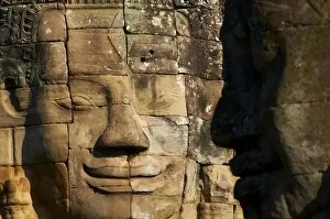 Images Dated 29th December 2010: Detail of sculpture, Bayon temple, dating from the 13th century, Angkor