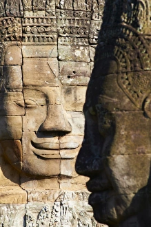 Images Dated 29th December 2010: Detail of sculpture, Bayon temple, dating from the 13th century, Angkor