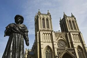 Images Dated 21st April 2010: Sculpture of Bengali scholar outside the Cathedral, Bristol, Avon, England