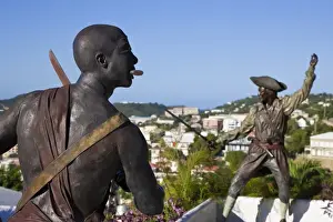 Sculpture in Blackbeards Castle, one of four National Historic sites in the US Virgin Islands
