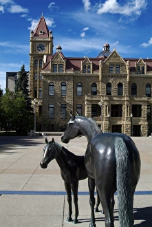 Calgary Prints: Sculpture at Calgary City Hall, Calgary, Alberta, Canada, North America