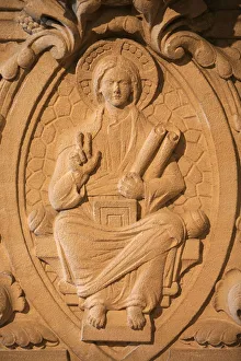 Relief Prints: Sculpture of Christ in Soulac Basilica, Soulac, Gironde, France, Europe