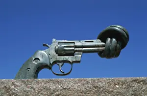 Guns Prints: Sculpture in the city, Malmo, Sweden, Scandinavia, Europe