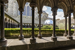 Hedge Prints: Sculpture in the cloister of Mont Saint-Michel Abbey, UNESCO World Heritage Site