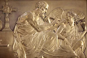 Relief Prints: Sculpture depicting St. Matthew, Saint-Louis des Invalides church, Paris, France, Europe