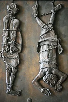 Images Dated 6th April 2007: Sculpture of martyrs the door of St. Peters Basilica, Vatican, Rome, Lazio, Italy
