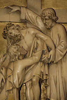 Notre Dame Prints: Sculpture, Notre Dame de Paris Cathedral, Paris, France, Europe