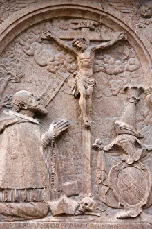 Rosary Prints: Sculpture outside Frauenkirche, Munich, Bavaria, Germany, Europe