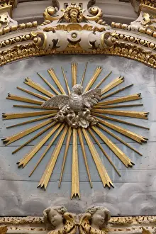 Phoenix Prints: Sculpture of the Phoenix, symbol of Resurrection in Sant Irene church, Lecce, Apulia