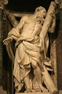 Images Dated 5th April 2007: Sculpture of St. Andrew in San Giovanni in Laterano church, Rome, Lazio, Italy, Europe