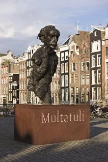Sculpture of writer Multatuli, real name Eduard Douwes Dekker, Amsterdam