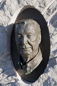 Politics Prints: Sculptured head of Charles Haughey, Dingle, County Kerry, Munster, Republic of Ireland