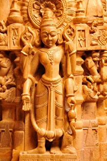 Typical Culture Prints: Sculptures in Jain temple of Adinath (Rishabha), dating from the 12th century, Jaisalmer