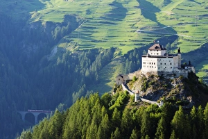 Engadine Prints: Scuol Tarasp (Tarasp Castle) (Schloss Tarasp), Engadine, Graubunden, Switzerland, Europe