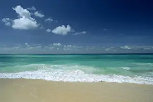 Barbados Prints: Sea and sand at Worthing Beach on the popular south coast of the southern parish of Christ Church