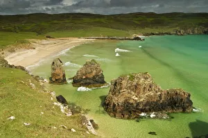 Craggy Prints: Sea stacks on Garry Beach, Tolsta, Isle of Lewis, Outer Hebrides, Scotland
