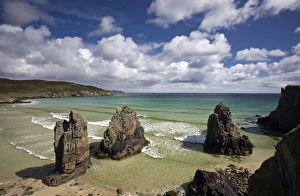 Sea stacks on Garry Beach, Tolsta, Isle of Lewis, Outer Hebrides, Scotland