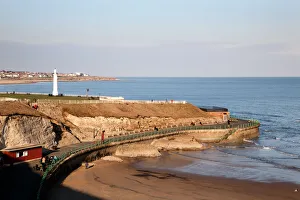 Light House Prints: Seaburn Lighthouse and Beach Sunderland, Tyne and Wear, England, United Kingdom, Europe