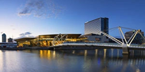 Convention Centre Prints: Seafarers Bridge and Convention Centre at dawn, Melbourne, Victoria, Australia, Pacific