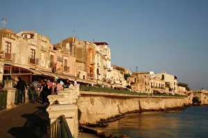 Walk Prints: Seafront area at the historical area of Ortygia, Syracuse, Sicily, Italy, Europe