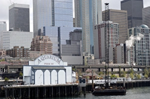 Seattle Prints: Seafront and harbour, Elliott Bay, Seattle, Washington State, United States of America