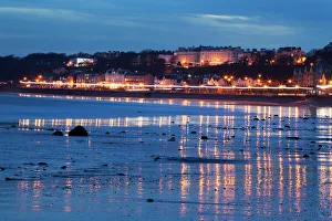 Yorkshire Prints: Seafront illuminations reflected on wet sands