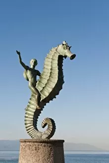 Images Dated 10th November 2010: The Seahorse sculpture on the Malecon, Puerto Vallarta, Jalisco, Mexico, North America