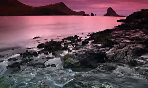 Vagar Prints: Seascape, Drangarnir near Bour, Vagar, Faroe Islands, Denmark, North Atlantic