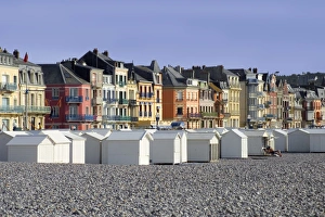 Shingle Prints: Seaside resort town of Mers Les Bains, Picardy, France, Europe