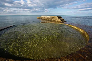 Old Towns Prints: Seaside Swimming Area, Old Town, Novigrad, Croatia, Europe