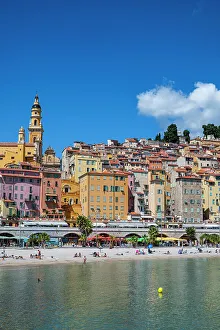 Provence Alpes Cote Dazur Prints: Seaside town of Menton, Alpes Maritimes