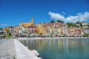 Provence Alpes Cote Dazur Prints: Seaside town of Menton, Alpes Maritimes