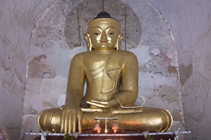 Seated Buddha, Gawdawpalin Pahto, Bagan (Pagan), Myanmar (Burma), Asia