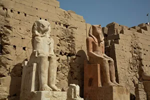 Priest Prints: Seated Pharaohs, Pylon 8, Karnak Temple Complex