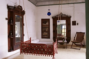 Ahmedabad Prints: Seating area with traditional hitchkar suspended swing