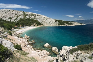 Kvarner Gulf Prints: Secluded beach, Baska, Krk Island, Kvarner Gulf, Croatia, Adriatic, Europe
