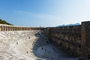 Amphitheatre Prints: The second century Roman theatre, built by Emperor Marcus Aurelius, Aspendos, Pamphylia