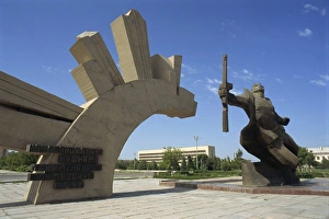 War Memorials Prints: Second World War memorial, Bukhara, Uzbekistan, Central Asia, Asia