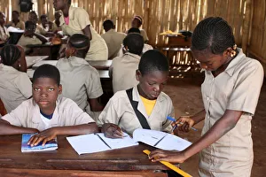 Boys Prints: Secondary school in Africa, Hevie, Benin, West Africa, Africa